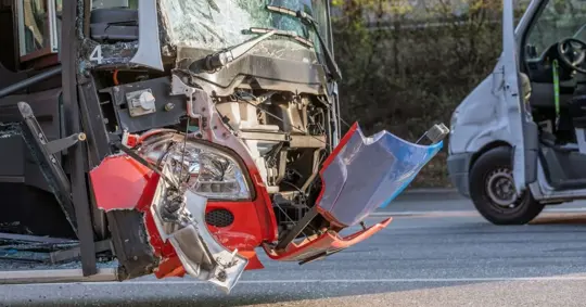 bus accident on the road